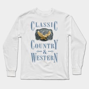 Golden Eagle - Classic Country and Western Belt Buckles Long Sleeve T-Shirt